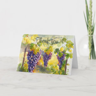 Rustic Vineyard Grapes Lemons Italy Wedding   Thank You Card