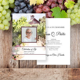 Rustic Vineyard Watercolor Celebration of Life Invitation