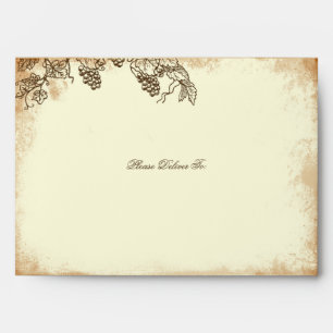 Rustic Vineyard Wedding - A7 Envelope - Brown