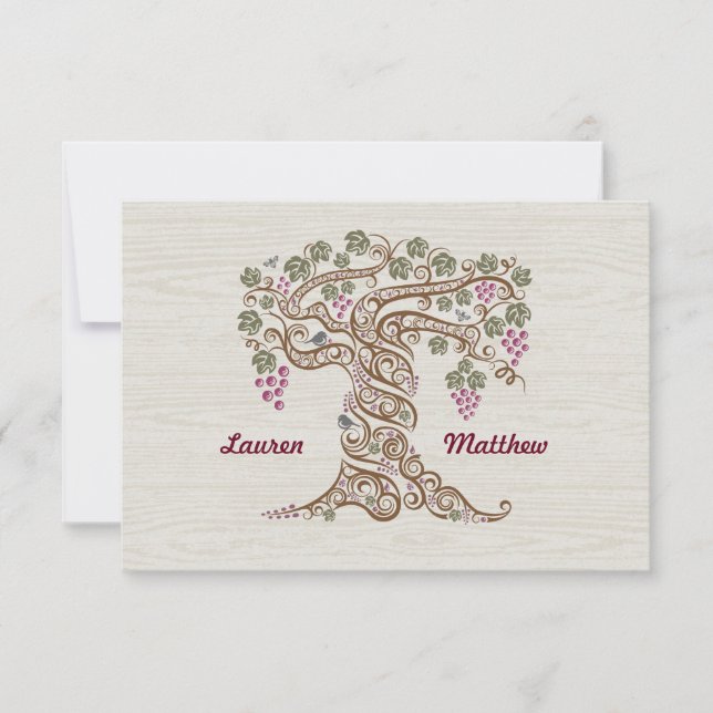 Rustic Vineyard Wedding RSVP Card (Front)