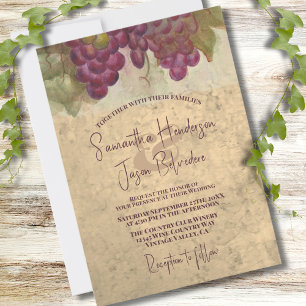 Rustic Vineyard Wine Country Wedding Invitation