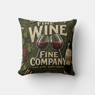 Rustic Vineyard Wine Lover Cushion