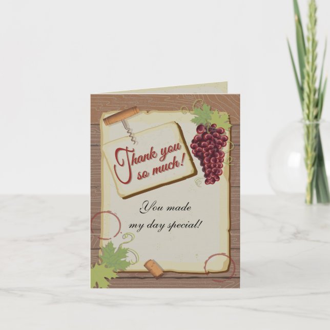 Rustic Vineyard Winery Thank you note cards (Front)
