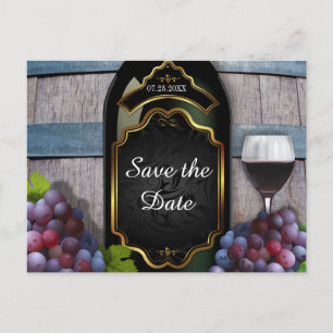 Rustic Vineyard Winery Wedding Save the Date Announcement Postcard