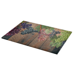 Rustic Vineyard Wood & Grapes Cutting Board