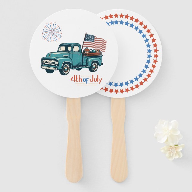 Rustic/vintage 4th of July  Hand Fan (Front and Back)