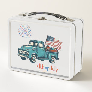 Rustic/vintage 4th of July  Metal Lunch Box