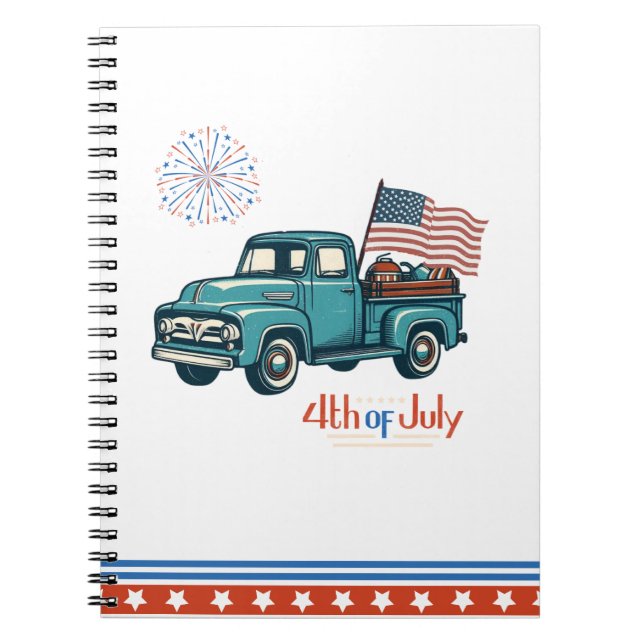 Rustic/vintage 4th of July  Notebook (Front)