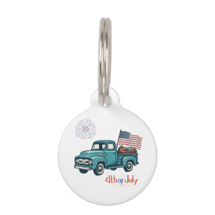 Rustic/vintage 4th of July Pet Tag