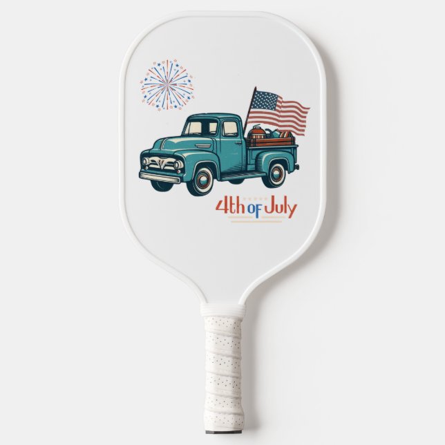 Rustic/vintage 4th of July  Pickleball Paddle (Front)