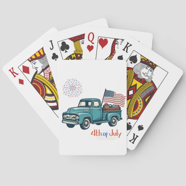 Rustic/vintage 4th of July  Playing Cards (Back)