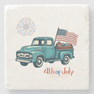 Rustic/vintage 4th of July  Stone Coaster