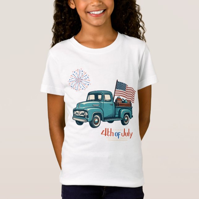 Rustic/vintage 4th of July  T-Shirt (Front)