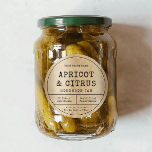 Rustic Vintage 70cl 1L Preserve Jam Jar Lid Label