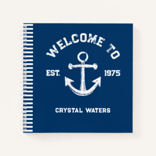 Rustic Vintage Anchor Guestbook Name Est Notebook