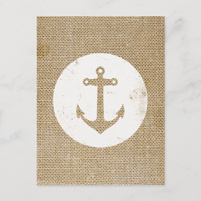 Rustic vintage anchor postcard (Front)