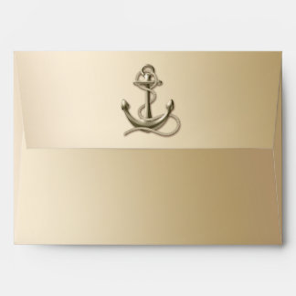 Rustic Vintage Antique Anchor Nautical  Wedding   Envelope