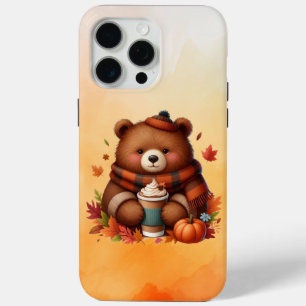 Rustic/vintage autumn bear iPhone 15 pro max case