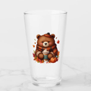 Rustic/vintage autumn bear glass