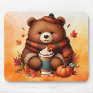 Rustic/vintage autumn bear mouse mat