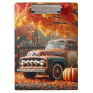 Rustic/vintage autumn farm truck clipboard
