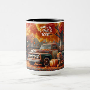 Rustic/vintage autumn farm truck mug