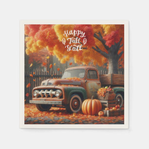 Rustic/vintage autumn farm truck napkin