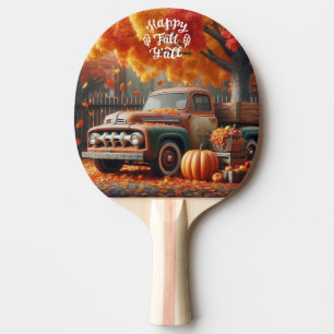 Rustic/vintage autumn farm truck  ping pong paddle