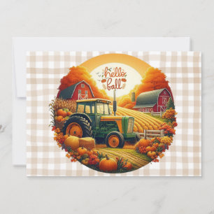 Rustic/vintage autumn on the farm holiday card
