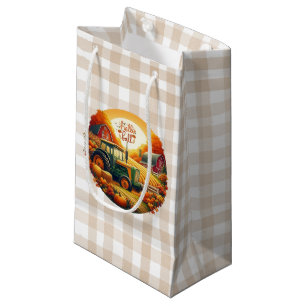 Rustic/vintage autumn on the farm small gift bag