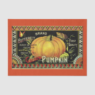Rustic Vintage Autumn Pumpkin Fall Decor Tissue Paper