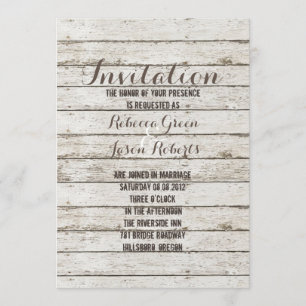 rustic vintage barn wood barn wedding invitation