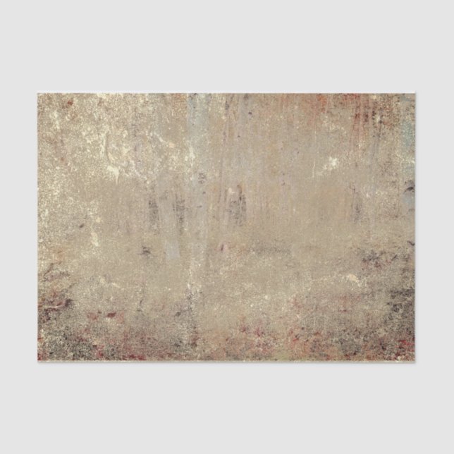Rustic Vintage Beige Brown Grunge Texture Tissue Paper (Front)