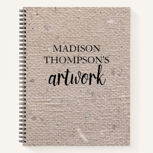 Rustic Vintage Beige Paper Artist Sketchbook Notebook (Front)