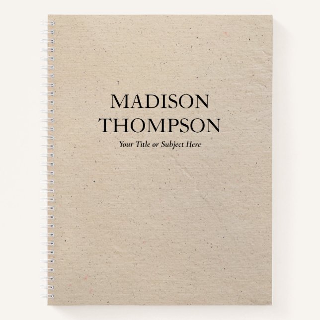 Rustic Vintage Beige Paper Simple Professional  Notebook (Front)
