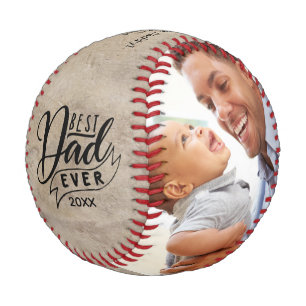 Rustic Vintage Best Dad Ever Photo Baseball