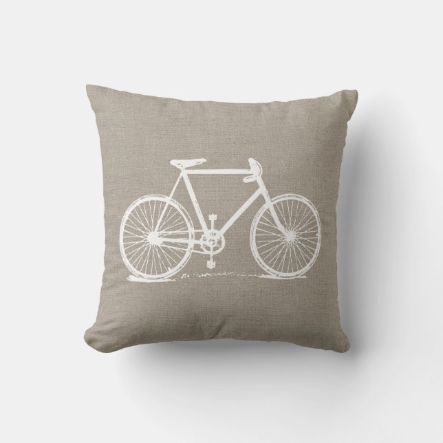 Rustic Vintage Bicycle Cushion (Front)