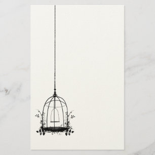 Rustic Vintage Bird Cage Stationery