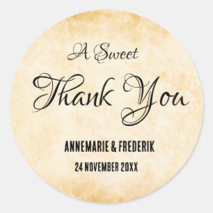 Rustic Vintage Black Parchment Classic Round Sticker