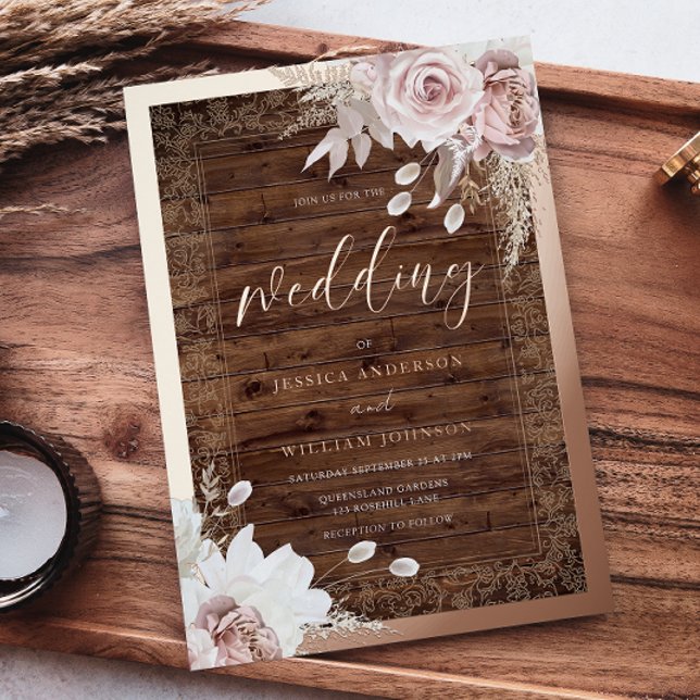 Rustic Vintage Blush Floral Rose Gold Wedding (Creator Uploaded)