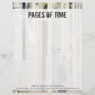 Rustic Vintage Book Ephemera Typewriter Letterhead