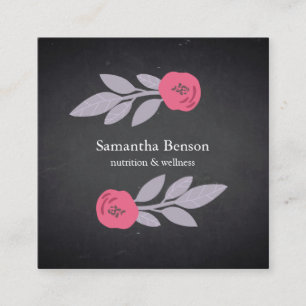 Rustic Vintage Botanical Leaf Branch Square Busine Business Card