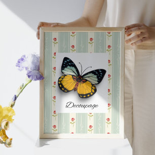 Rustic vintage botanical pattern Decoupage Tissue Paper