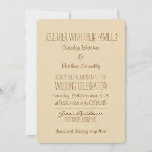 Rustic Vintage Brown Beige Wedding Announcement