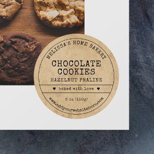 Rustic Vintage Brown Paper Cookies Bakery Label