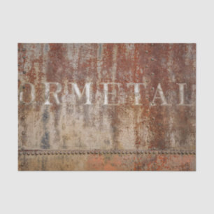 Rustic Vintage Brown Texture Train Typography Tissue Paper