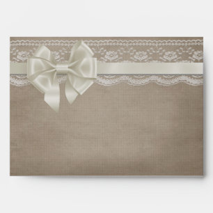 Rustic Vintage Burlap & Lace Envelope