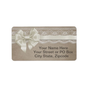 Rustic Vintage Burlap & Lace Label