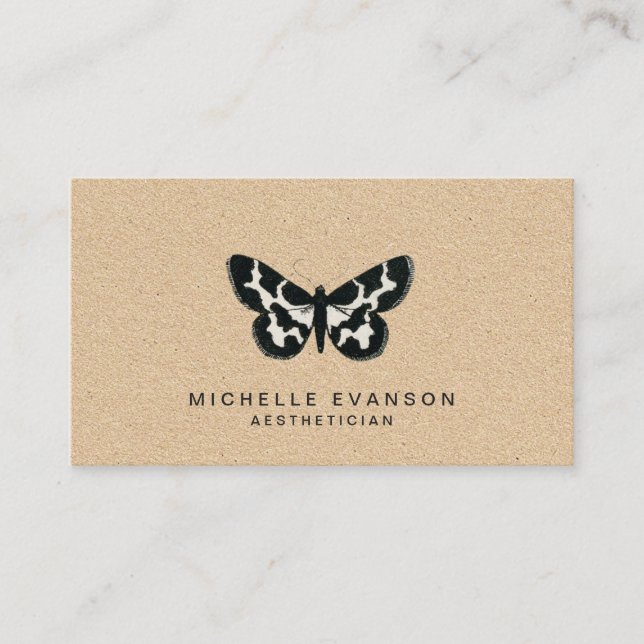Rustic Vintage Butterfly Logo Business Card (Front)