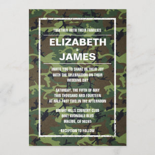 Rustic Vintage Camo Wedding Invitations